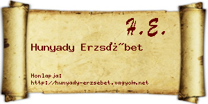 Hunyady Erzsébet névjegykártya